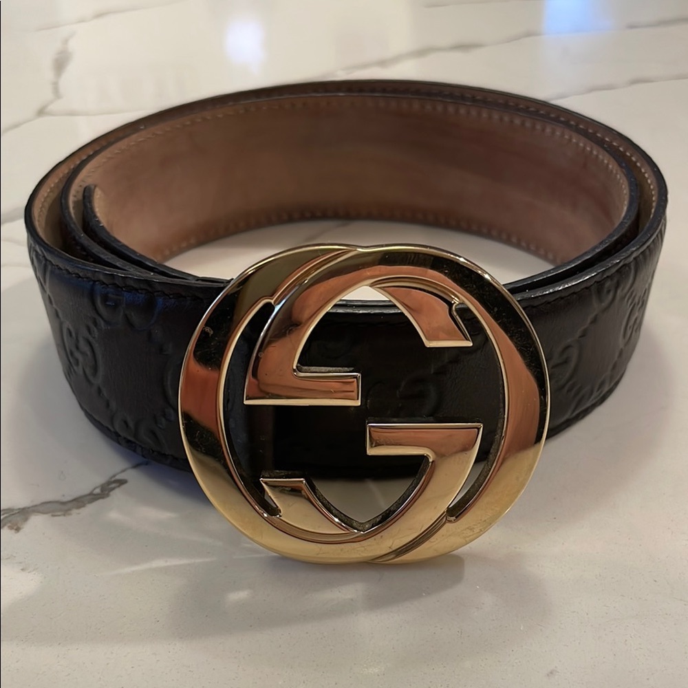 Gucci Signature Brown Leather Belt
